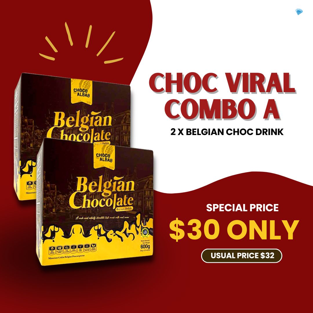 ChocoAlbab - Belgian Chocolate Premix Drink (30gm/20sachets/pkt)
