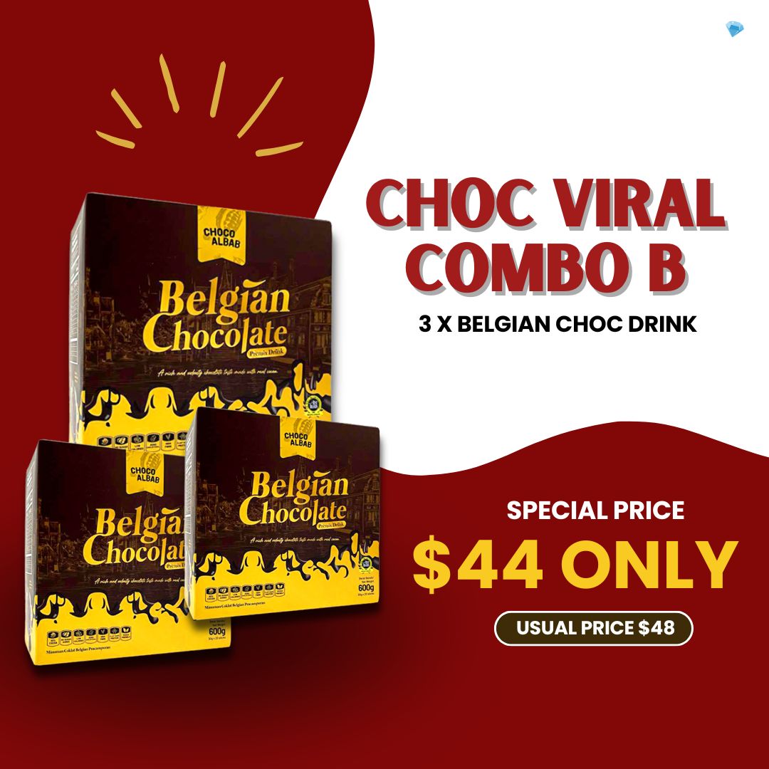 ChocoAlbab - Belgian Chocolate Premix Drink (30gm/20sachets/pkt)