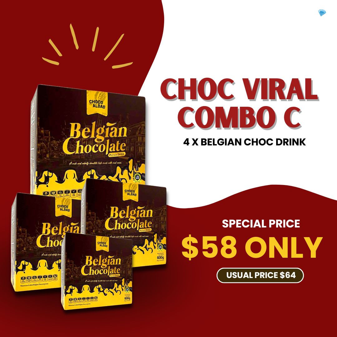 ChocoAlbab - Belgian Chocolate Premix Drink (30gm/20sachets/pkt)