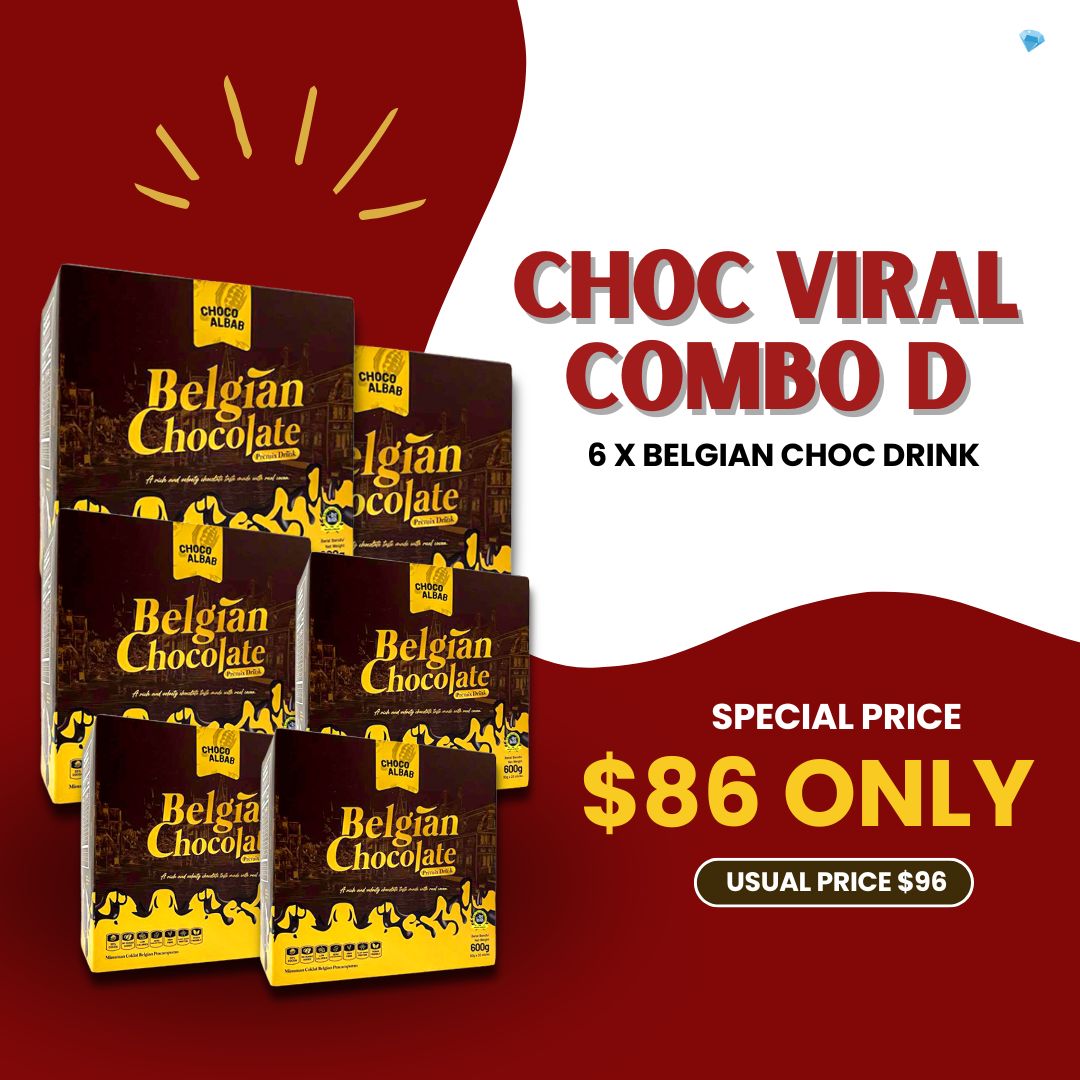 ChocoAlbab - Belgian Chocolate Premix Drink (30gm/20sachets/pkt)
